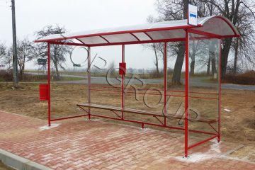 Wiata CYGNI przystankowa - czerwona
