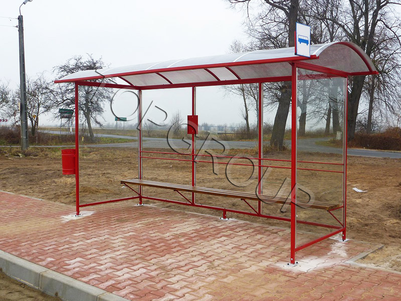 Wiata CYGNI przystankowa - czerwona