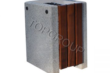 TopGroup producent koszy betonowo-drewnianych kwadratowych 1-52b