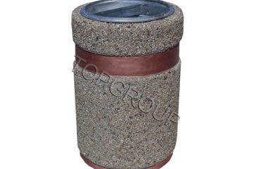 TopGroup Kosz betonowy okrągły 1-45
