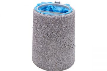 TopGroup Kosz betonowy okrągły 40l 1-18