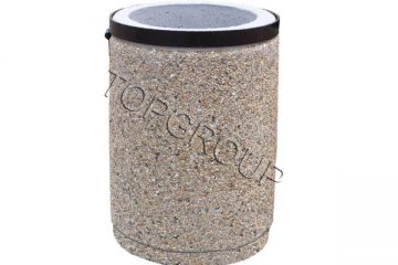 TopGroup Kosz betonowy okrągły 40l 1-20