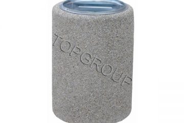 TopGroup Kosz betonowy okrągły 70l 1-19