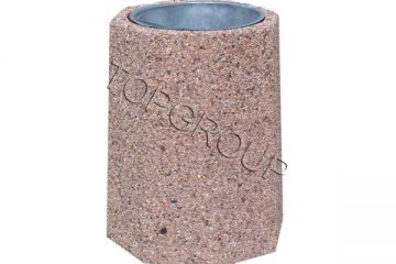 TopGroup Kosz betonowy ośmiokątny 40l 1-07