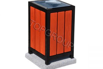 TopGroup producent koszy metalowo-drewnianych na betonowej podstawie