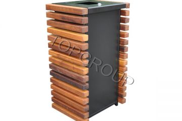 TopGroup kosze metalowo-drewniane kwadratowe 1-59