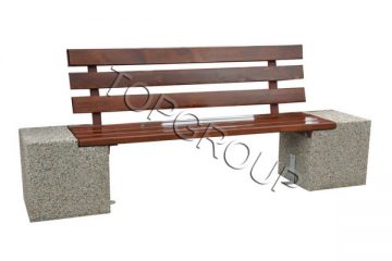 Topgroup Ławka betonowa Kostka z oparciem 4-29